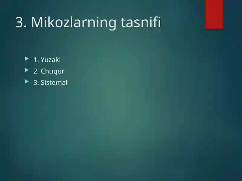 Zambrug’lar umumiy tasnif 3