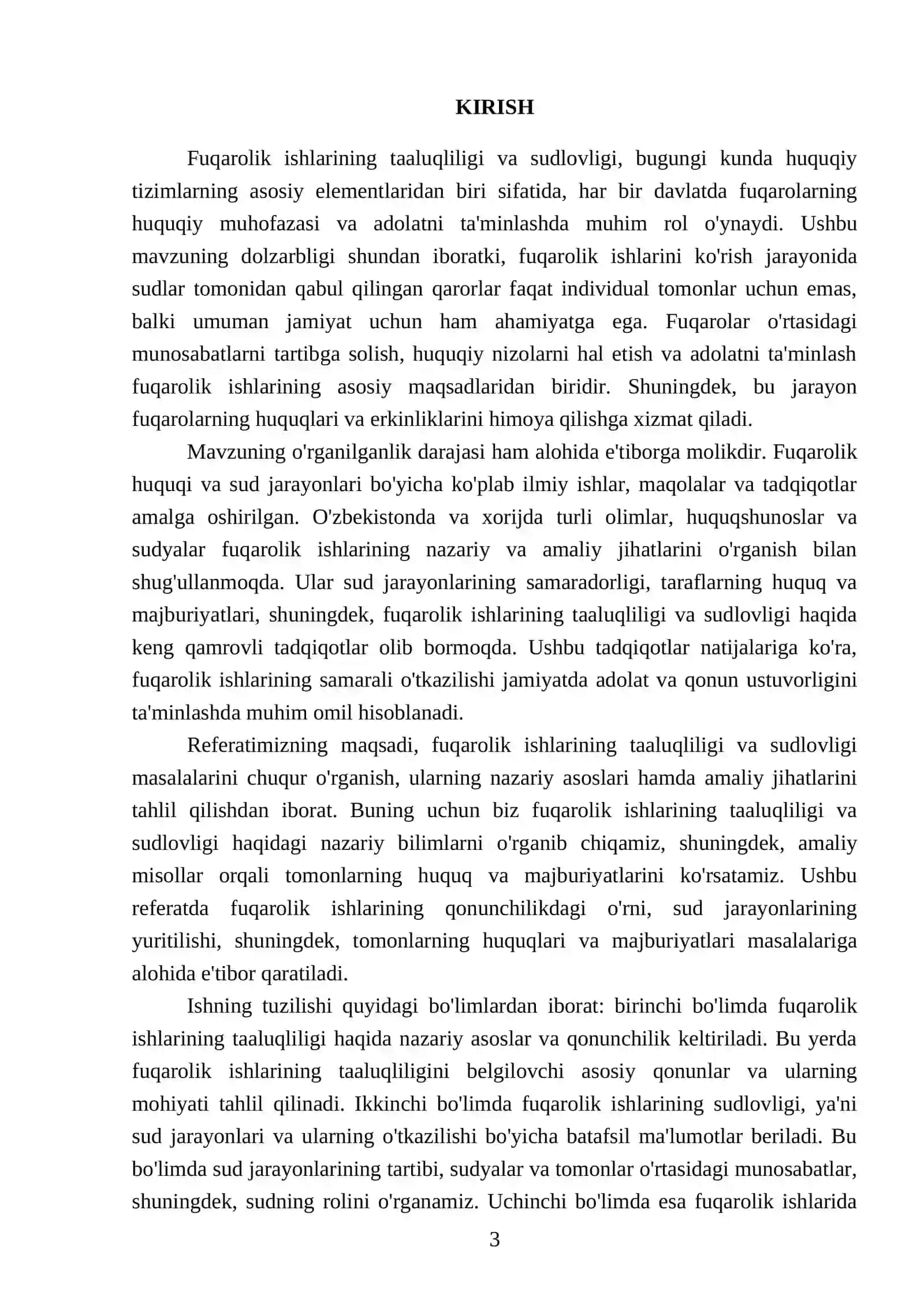 Fuqarolik ishlarining taaluqliligi va sudlovligi 3