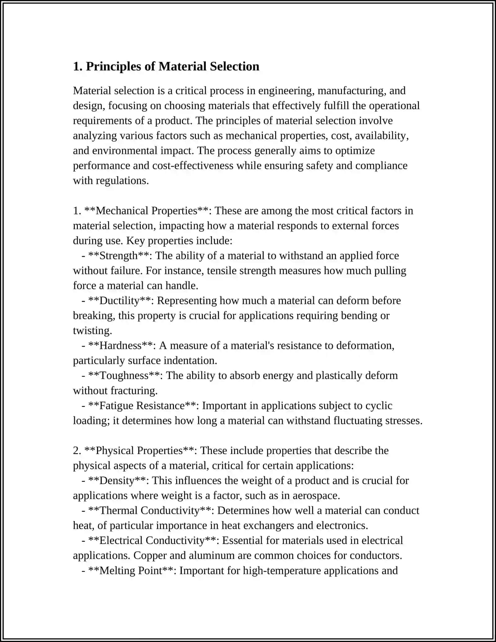 Principles of Material Selection 3