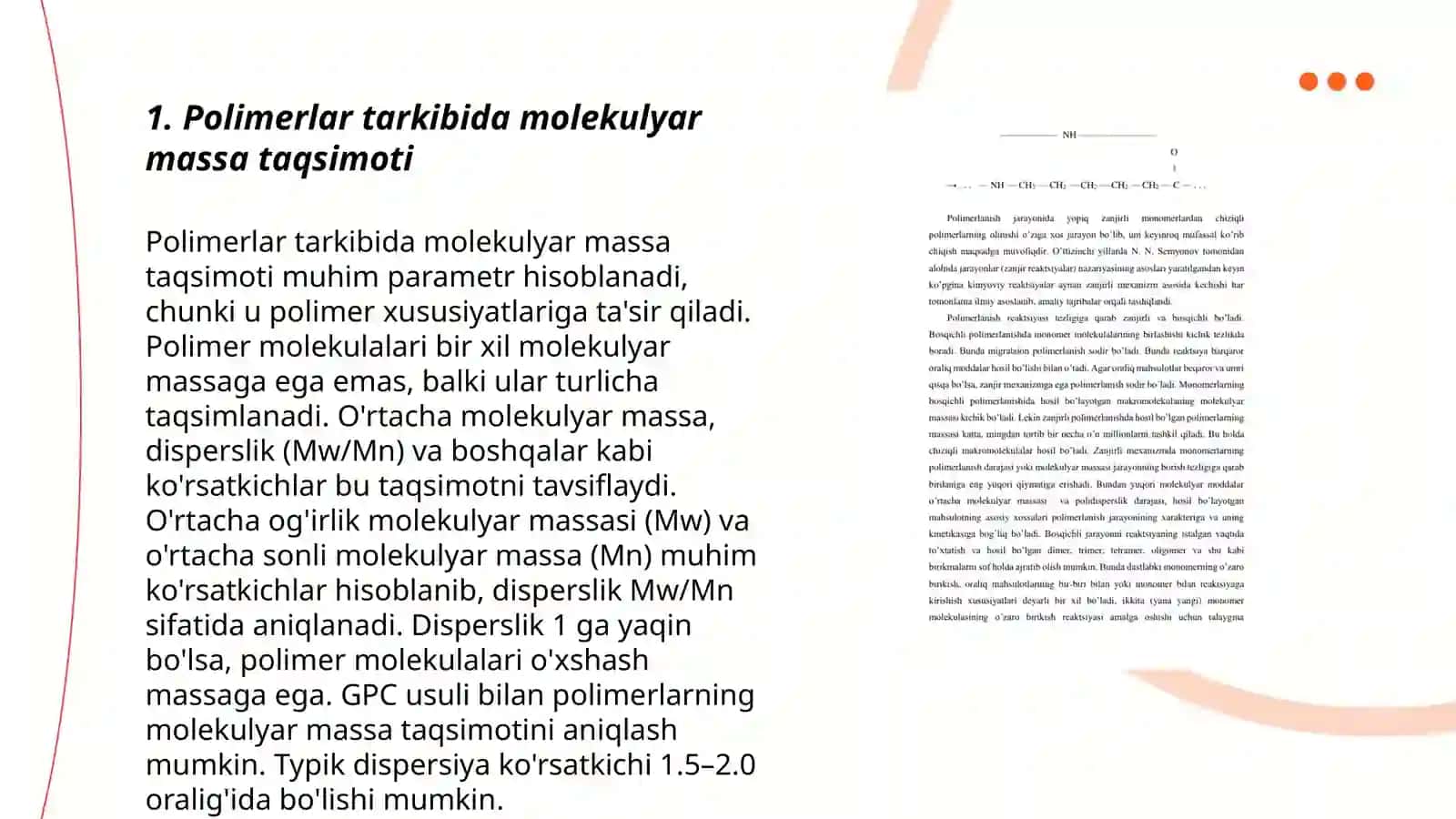 Polimerlarning polidispresligini aniqlash 3