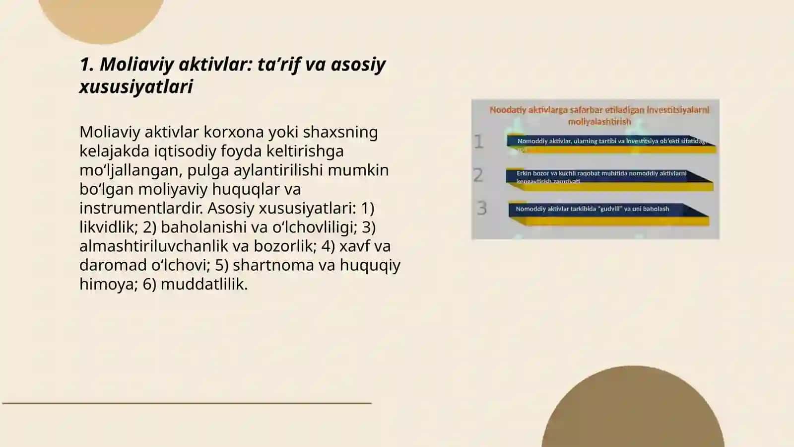 Moliaviy aktivlar tasnifi 3
