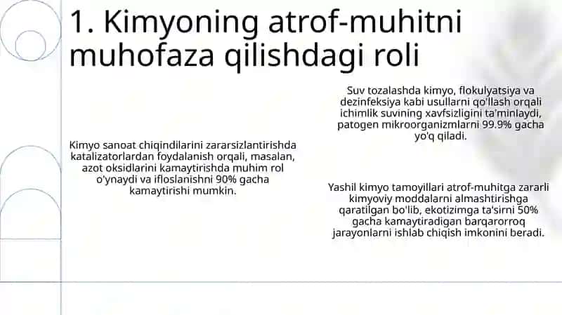 Kimyo fanining atrof-muhitni himoyaqilishdagi ahamiyati 3