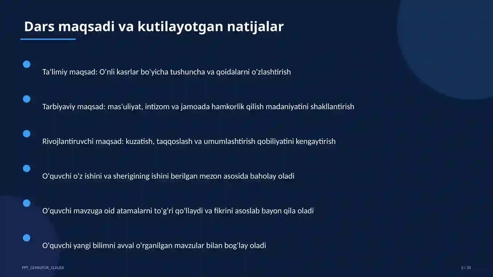 O'nli kasrlar (5-sinf) 3