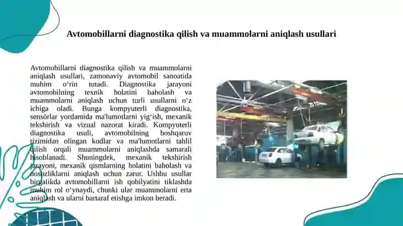 Avtomobillarni ish qobilyatini tiklash texnologik jarayonlari 3