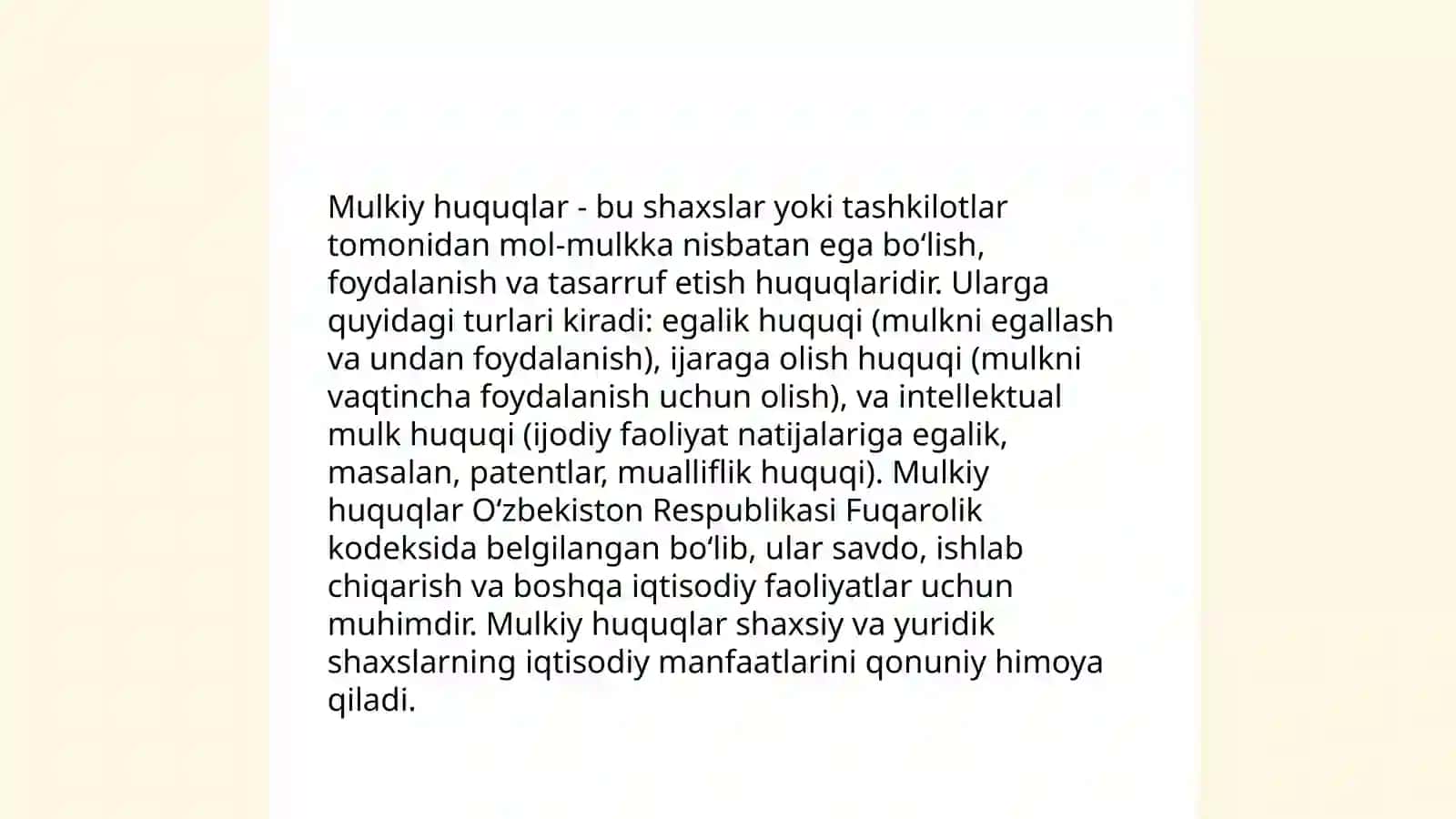 Mulkiy huquqlar va ularning turlari 3