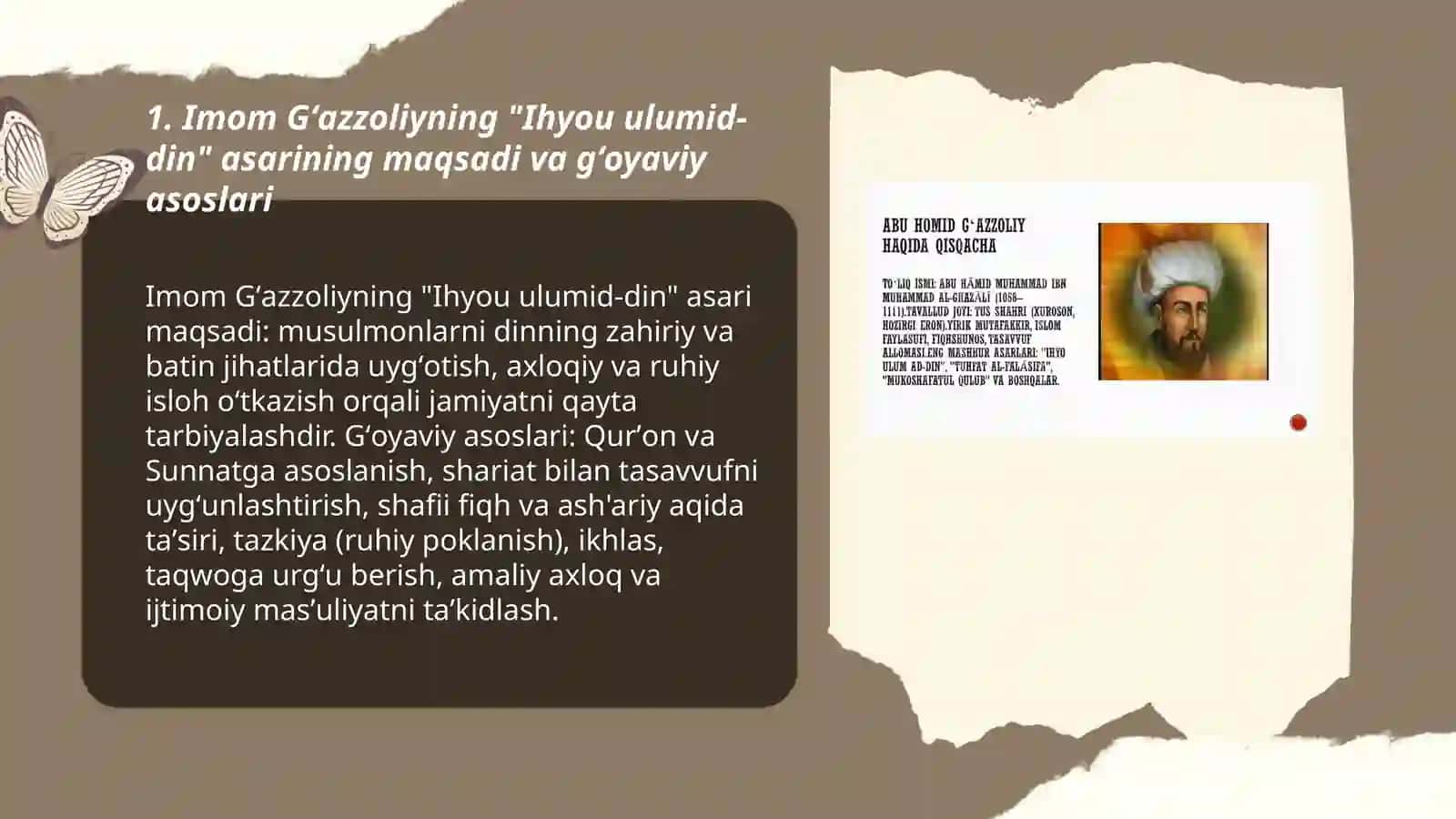 Imom Gʻazzoliyning “Ihyou ulumid-din” asari mazmun-mohiyati 3