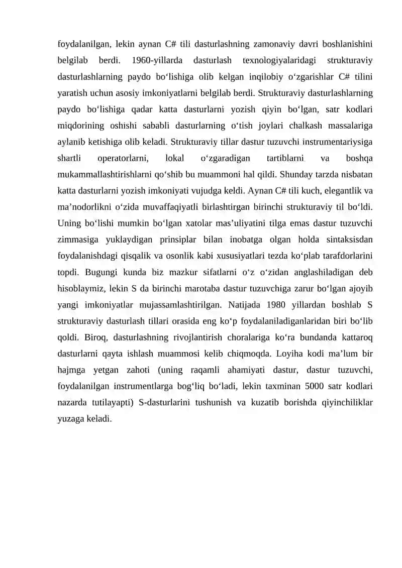 C# TILI VA UNING IMKONIYATLARI 3