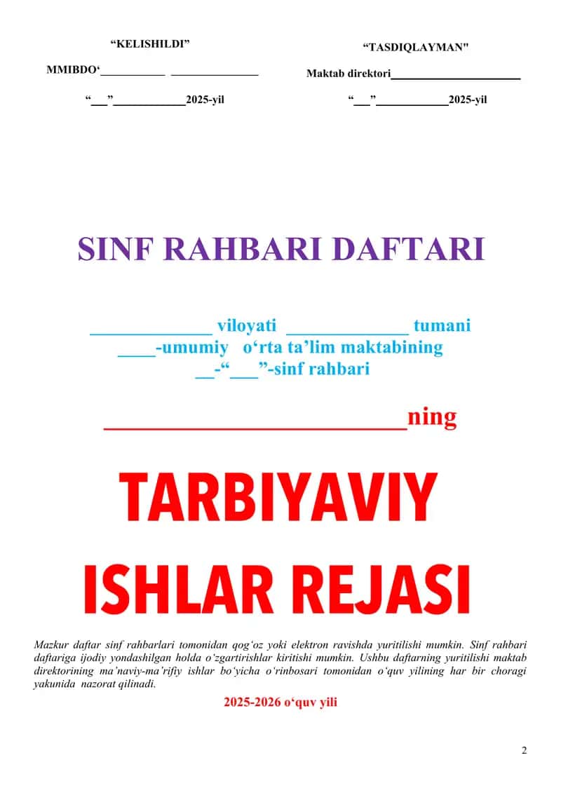 Sinf rahbarlik daftari 1-4-sinf 3