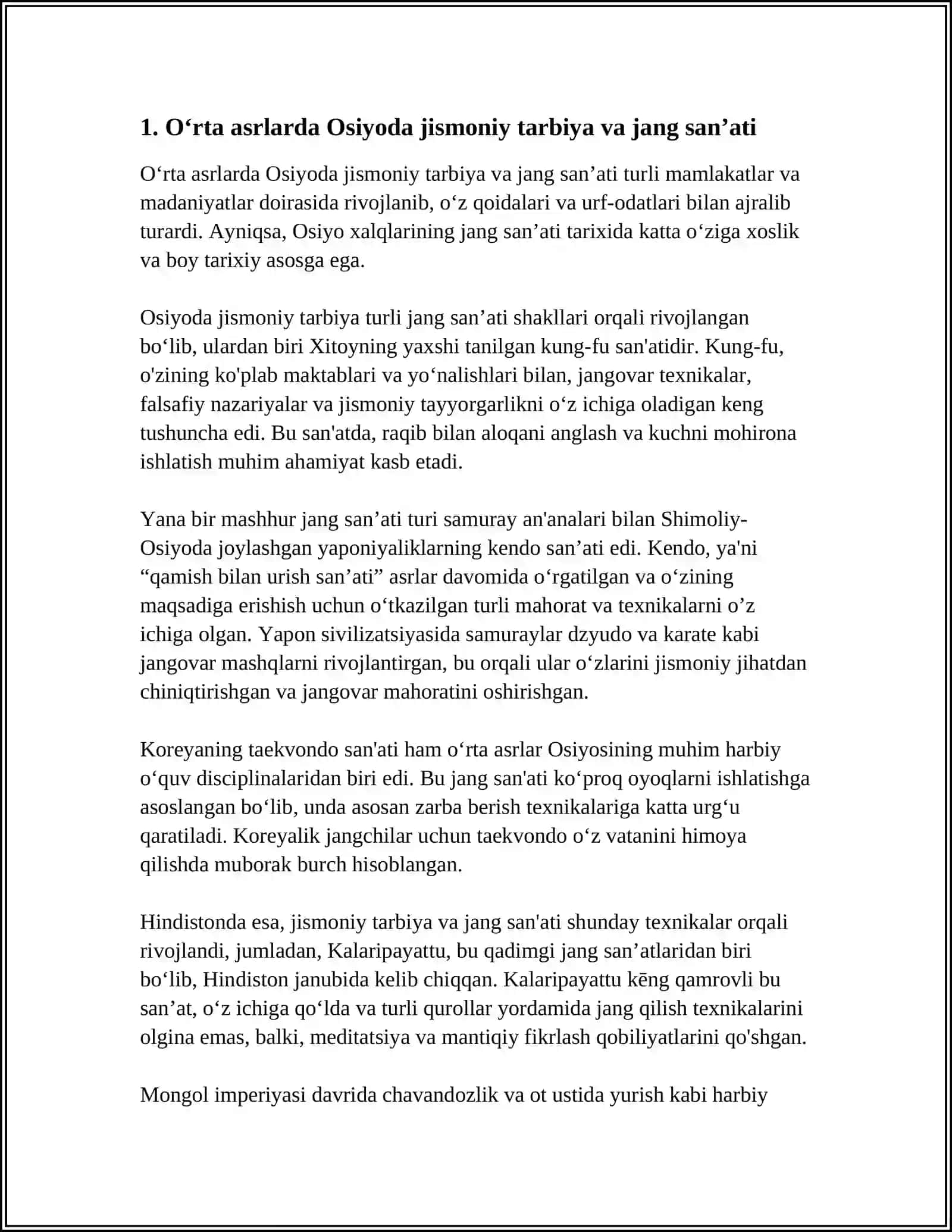 O‘rta asrlarda Osiyoda jismoniy tarbiya va jang san’ati 3