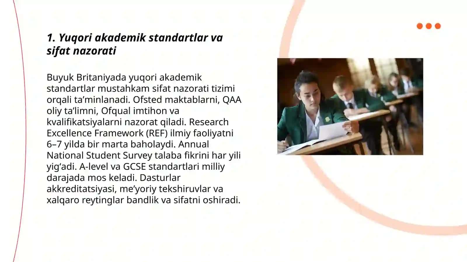 Buyuk Britaniya ta'lim tizimi; ijobiy jihatlari 3