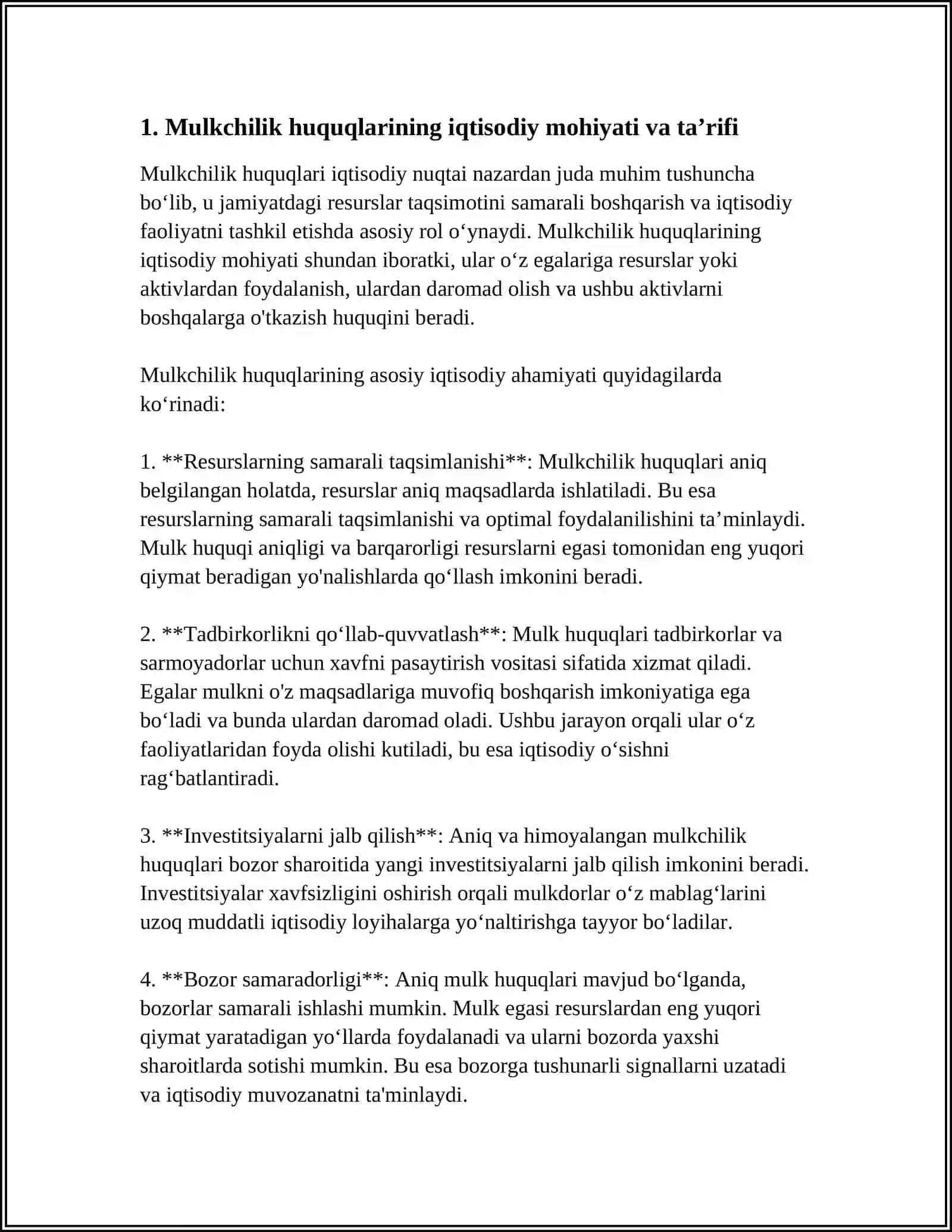 MULKCHILIK HUQUQLARINING IQTISODIY ASOSLARI 3
