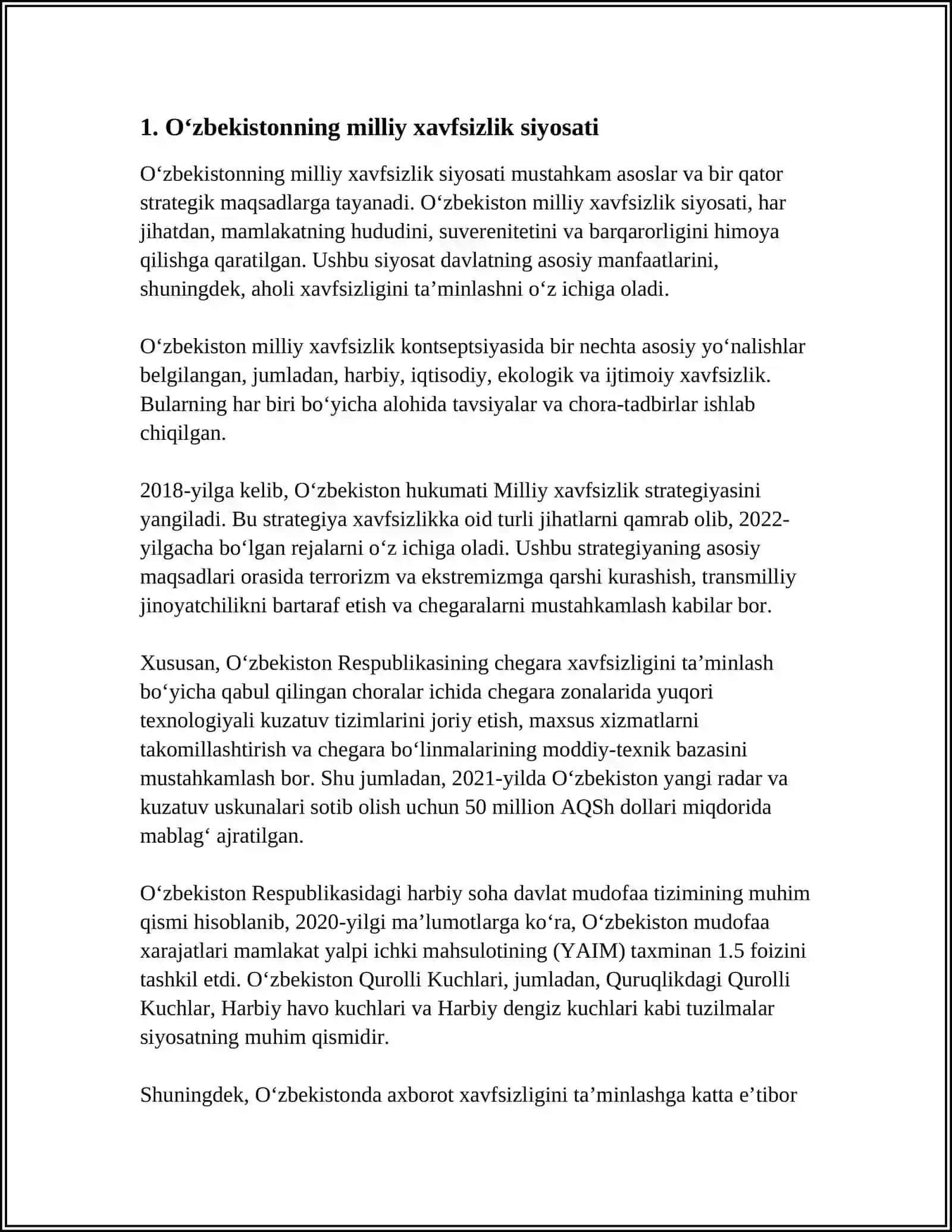 O'ZBEKISTON DAVLAT SIYOSATIDA RADIKAL OQIMLARGA QARSHI KURASHNING YO'NALISHLARI 3