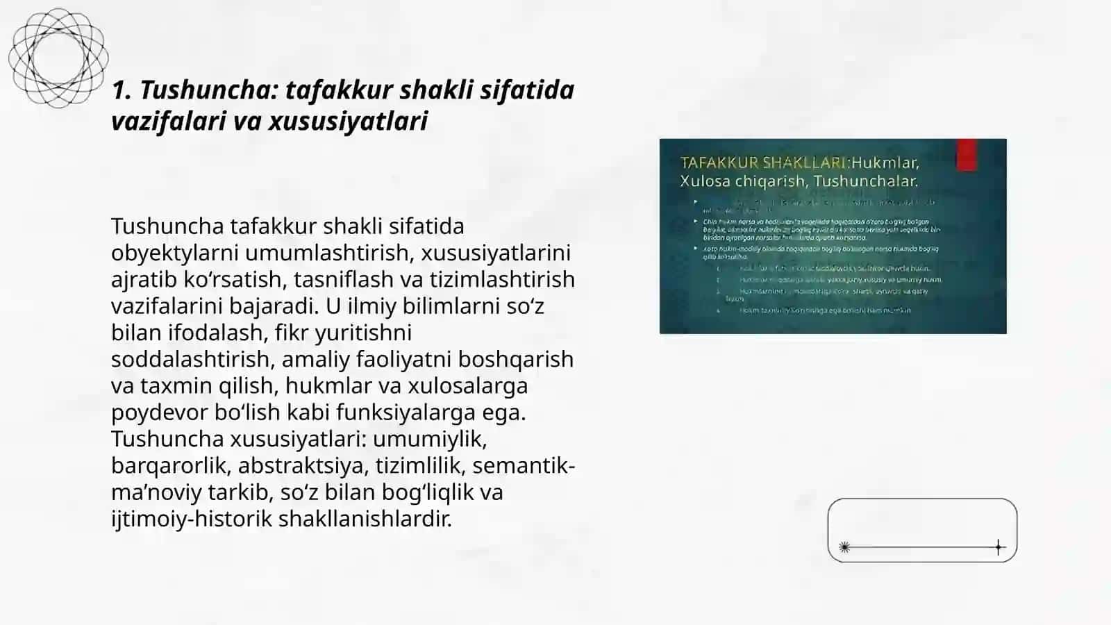 Tushuncha, hukm va xulosa- tafakkur shakllari sifatida 3