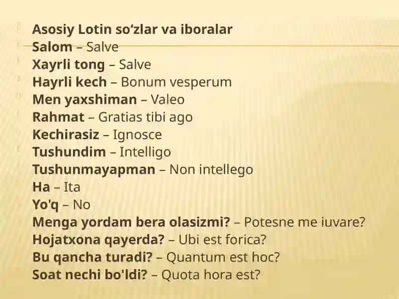 Lotin iboralarining hayotimizning barcha jabhalarida tutgan o’rni. 3