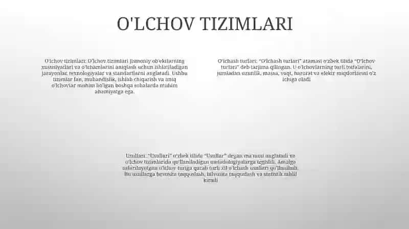 O'Lchash Turlari Va Usullari 3