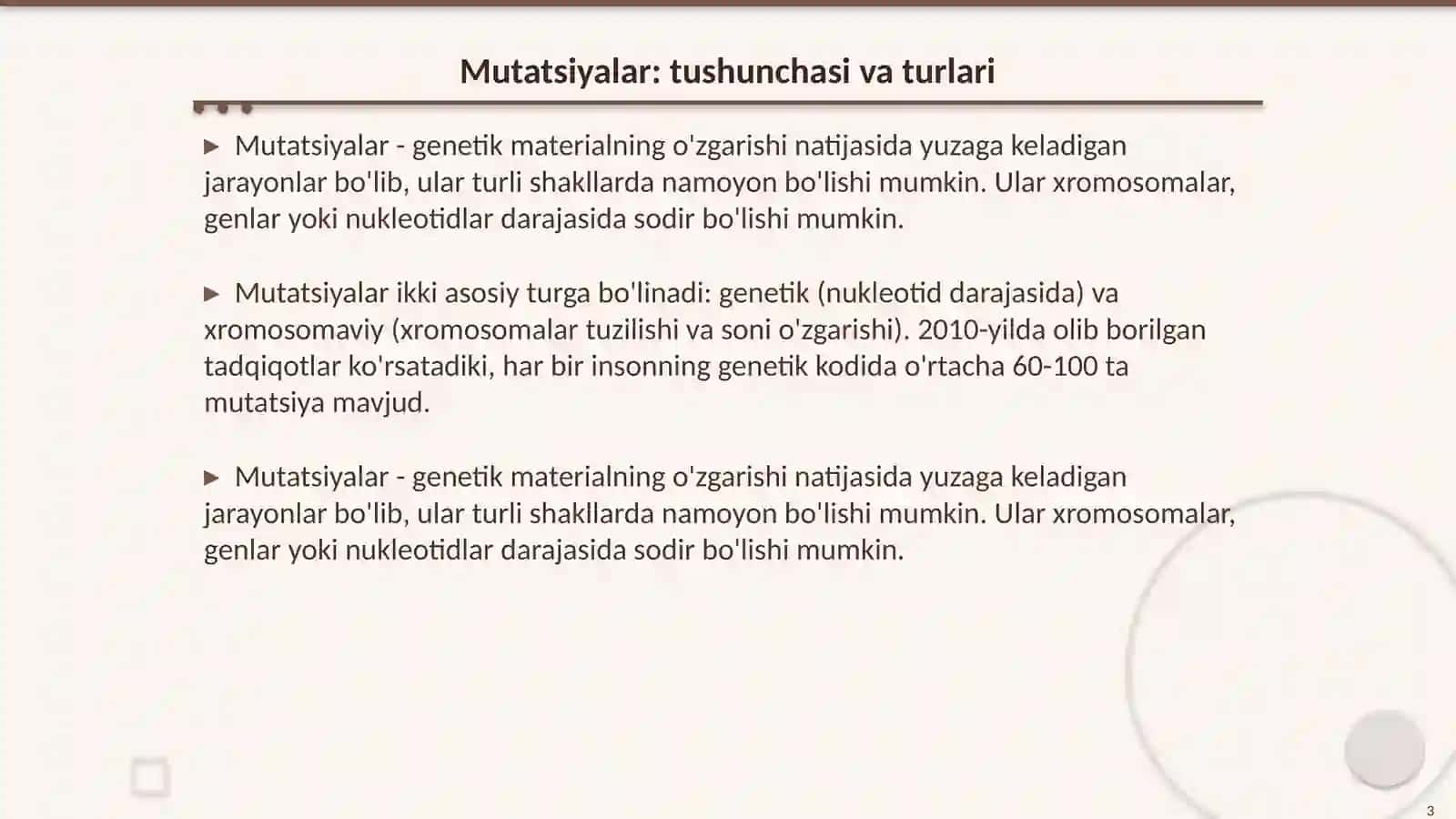 Mutatsiyalarning sababi, shakllari va ahamiyati 3