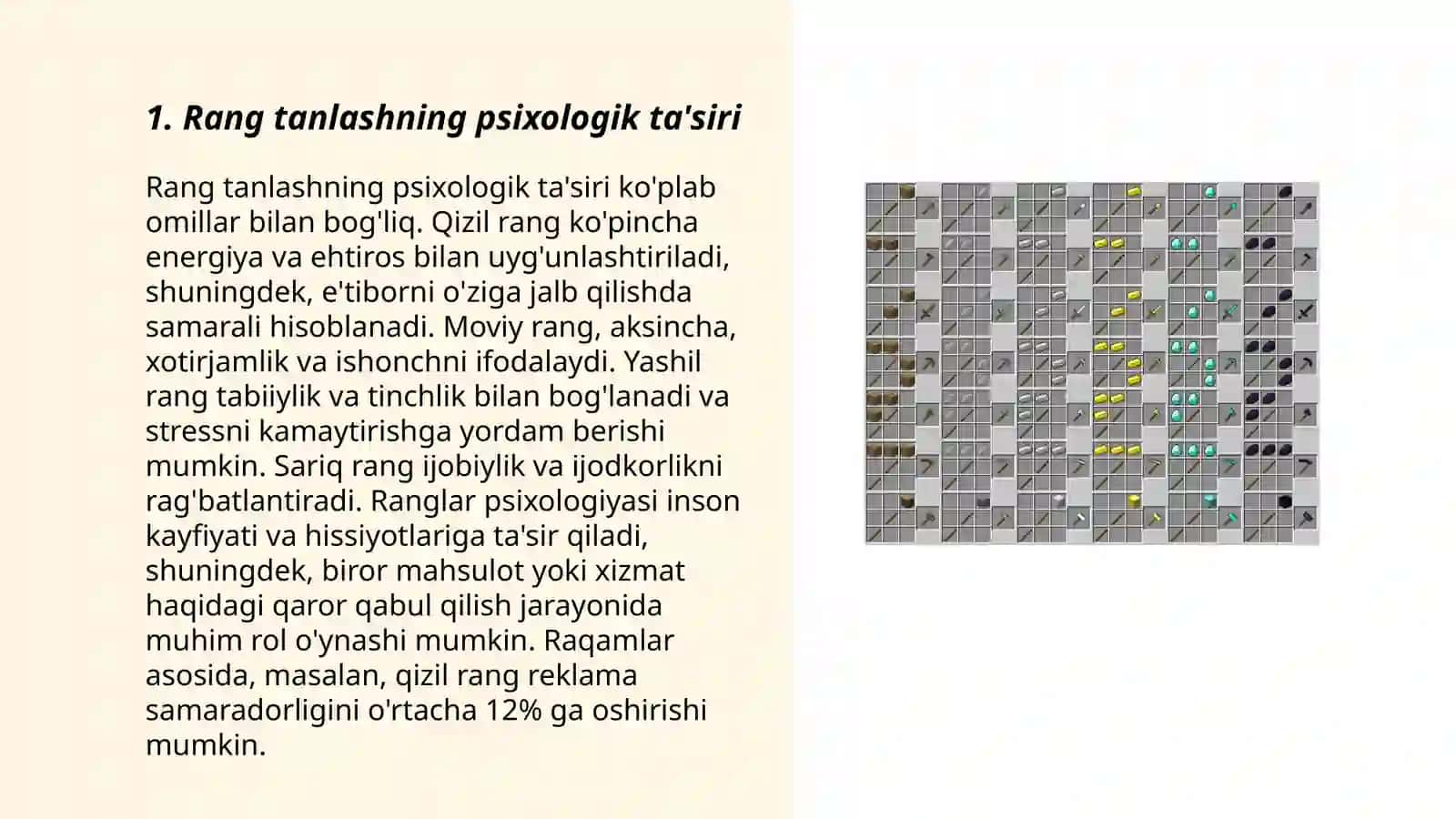 Kartalarni jihozlashda rang asosiy vosita 3