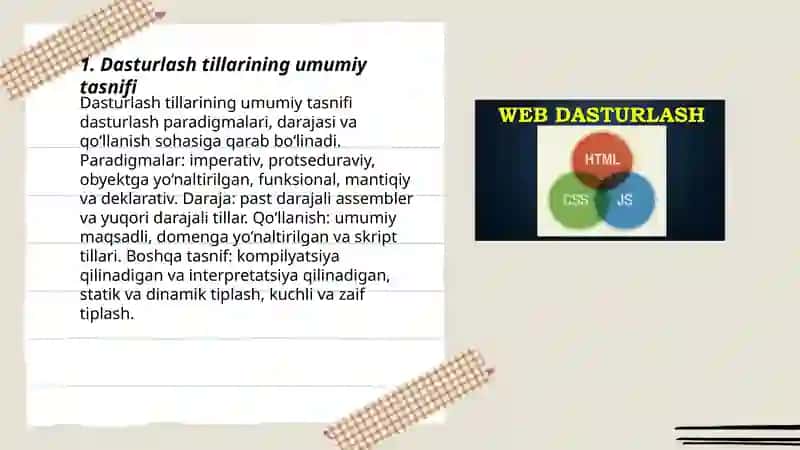 Dasturlash tillari va ularning turlari 3