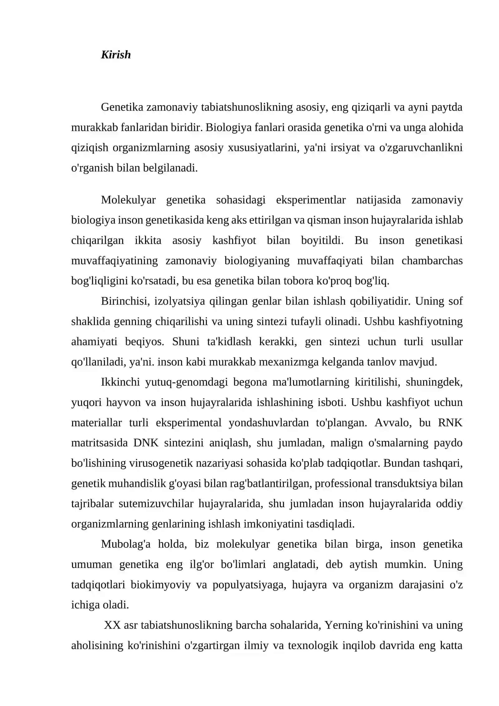 Qalandarova Guljaxonning Genetika va genomika asoslari fanidan KURS ISHI 3