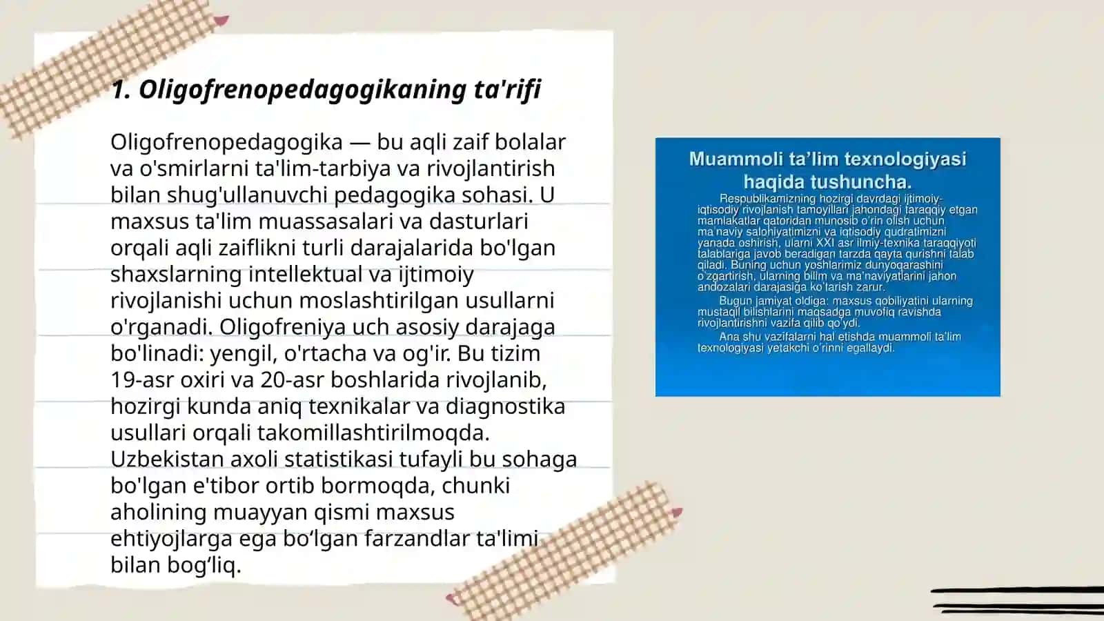 Oligofrenopedagogikaning yordamch maktablari uning maqsadi va vazifalari 3