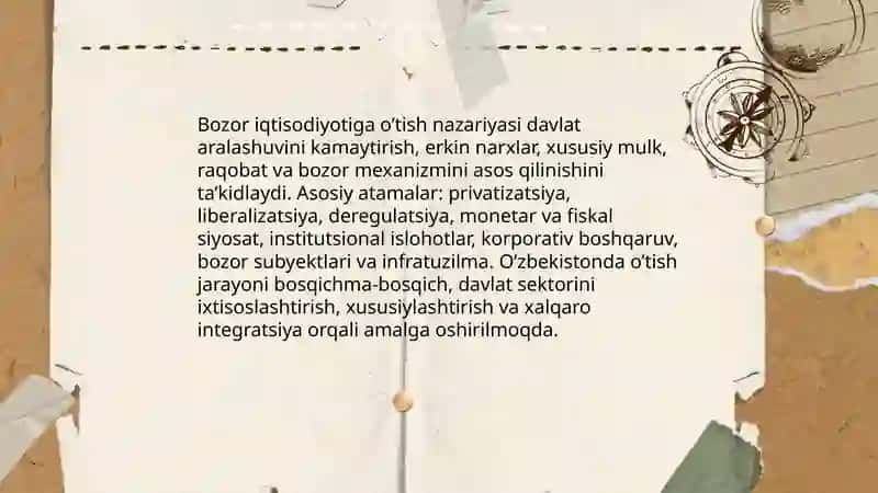 Bozor iqtisodiyotiga o’tish davri va uning O’zbekistondagi xususiyatlari 3