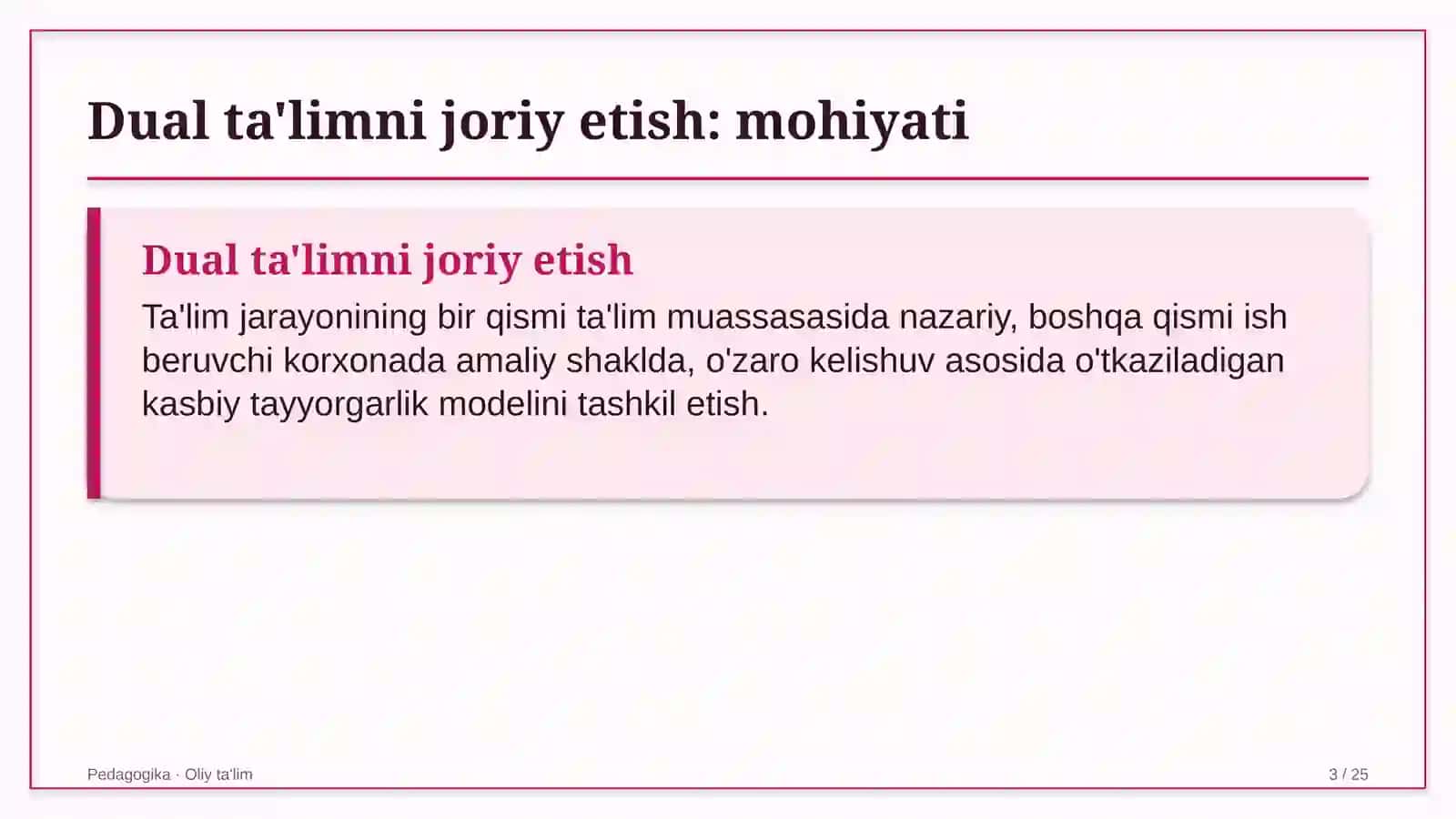 bandlikka ko'maklashish markazlarida dual ta'limni joriy etish 6562 3