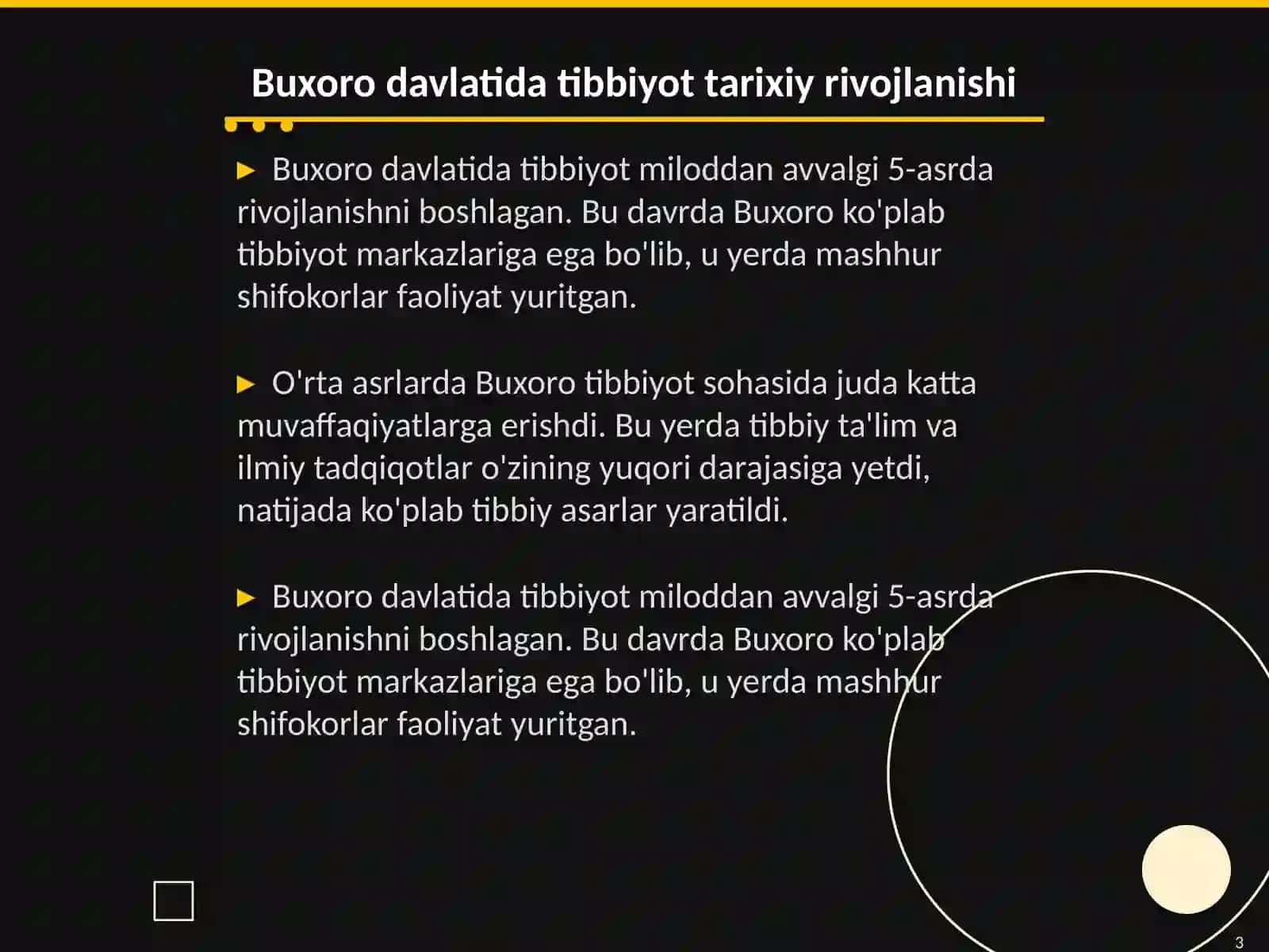Tibbiyot va uning oʻziga xos tomonlari 3