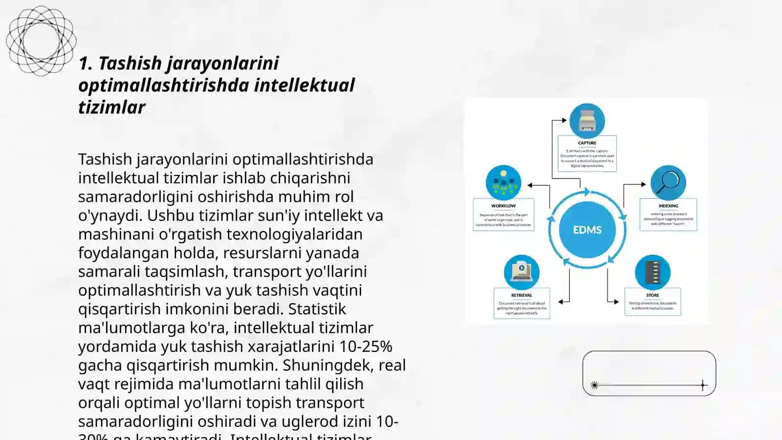 Tashish jarayonini boshqarishning intellektual tizimlari AQSH 3