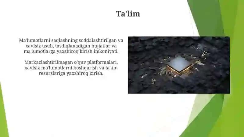 Blokcheyn texnologiyasidan foydalanish xususiyatlari 3