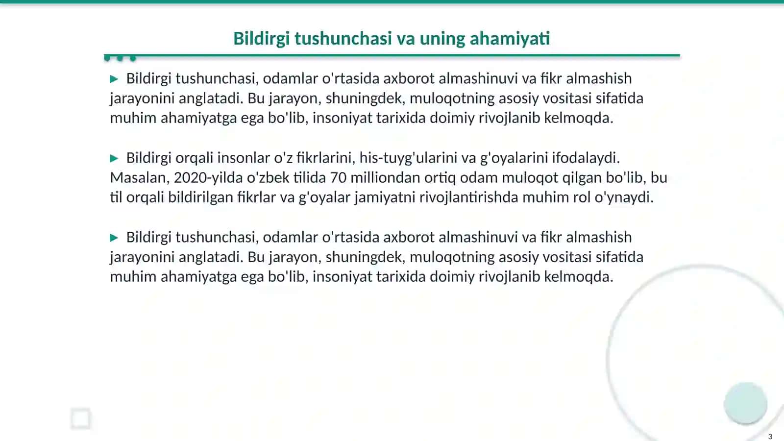 Bildirgi 3