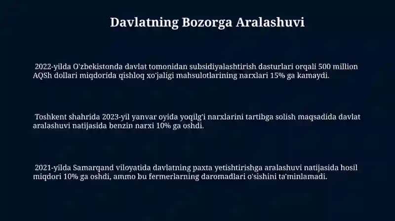 Davlatning Bozorga Aralashuvi 3