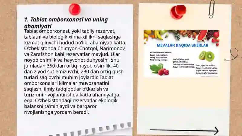 Tabiat omborxonasi,meva va sabzavotlar,rezavor mevalar haqida slayd 3