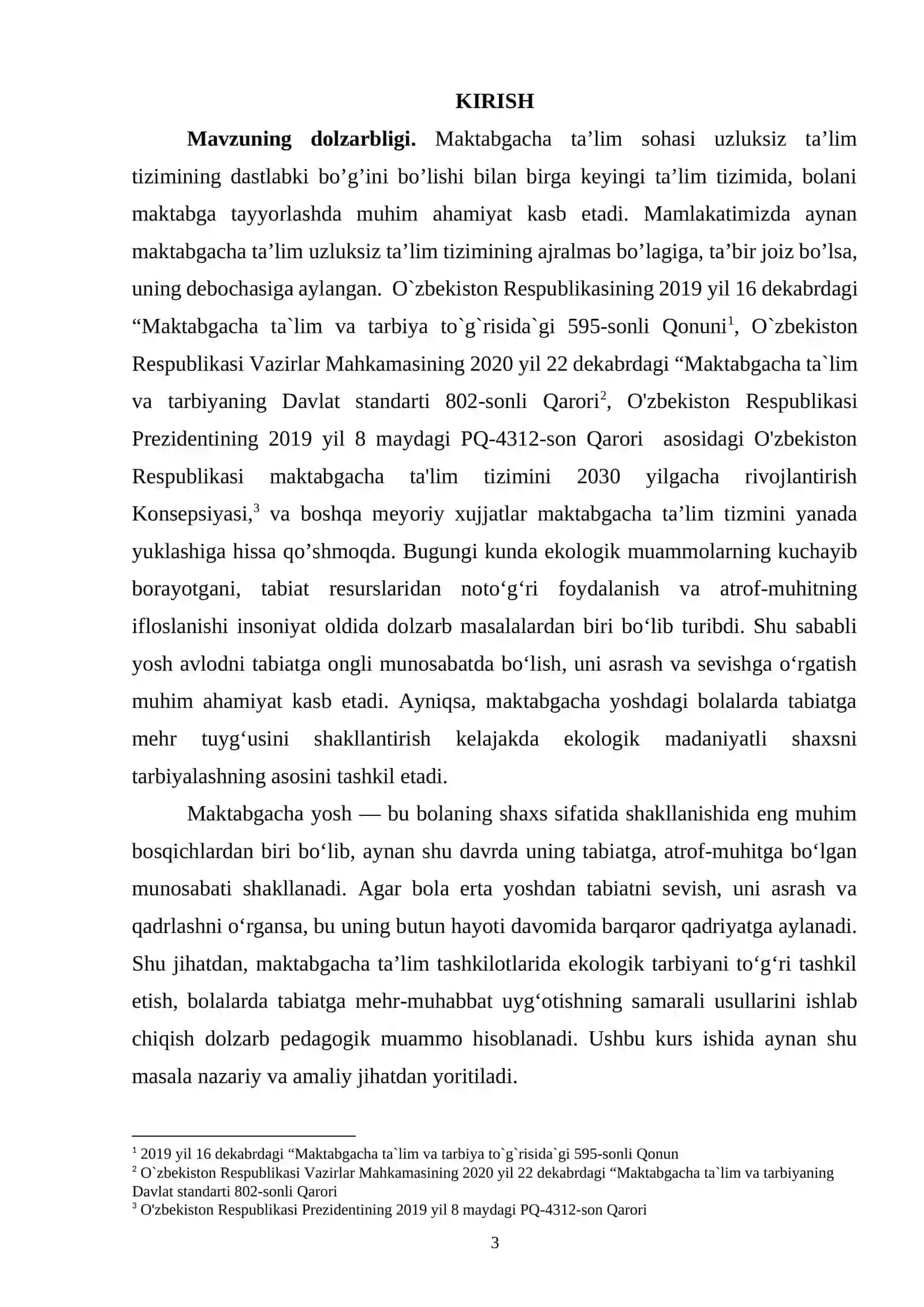 “Maktabgacha yoshdagi bolalardatabiatga mehr tuyg‘usini shakllantirish” 3