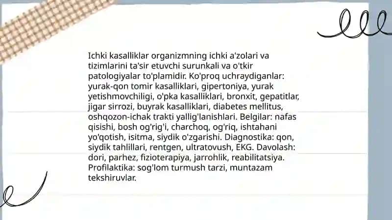 Tibbiyot sohasi - Ichki kasalliklar 3