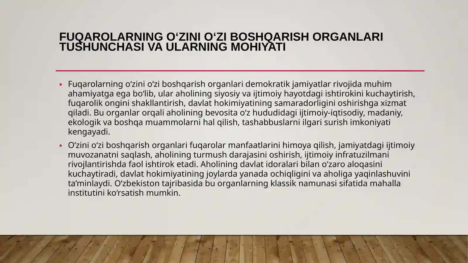 Fuqarolarning o‘zini o‘zi boshqarish organlari faoliyati va ularning jamiyatni demokratlashtirishda tutgan o‘rni 3