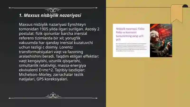 Maxsus nisbiylik nazariyasi 3