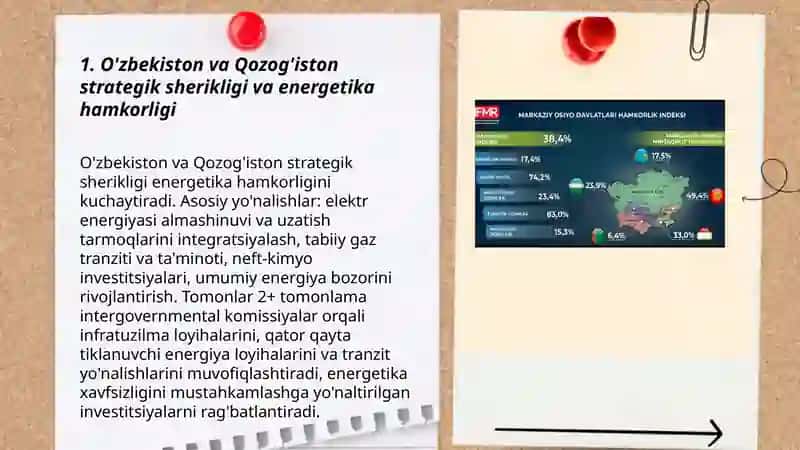 O'zbekistonni Markaziy Osiyo davlatlari bilan hamkorlik aloqalari 3