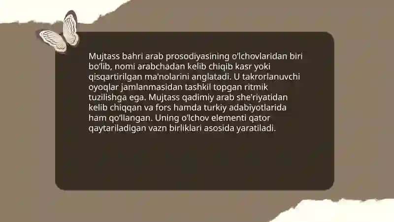 Mujtass va muzore bahrlar vaznlari 3
