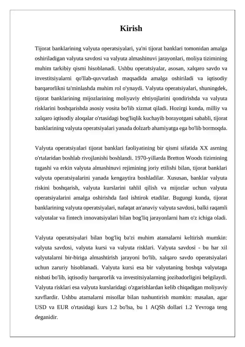 Tijorat banklarining valyuta operatsiyalari 3