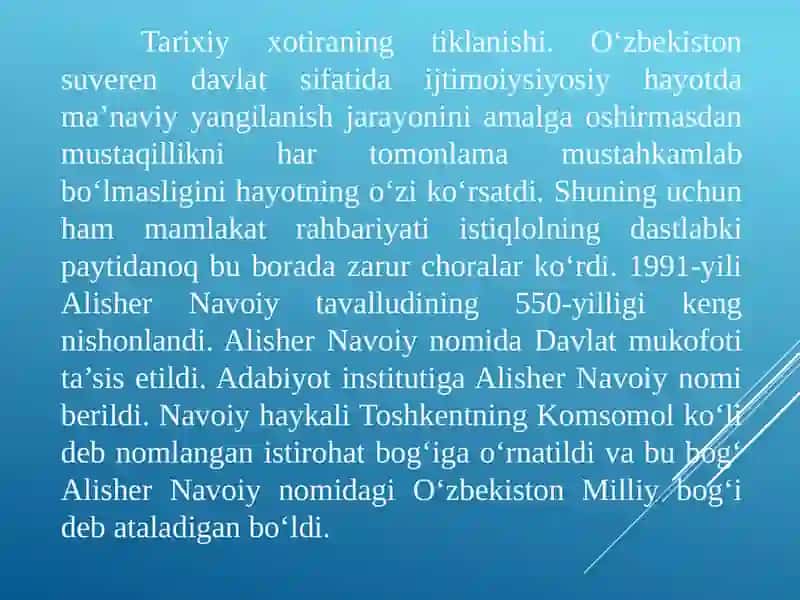 Mustaqillik yillarida O‘zbekistondagi ma’naviy va madaniy taraqqiyot 3