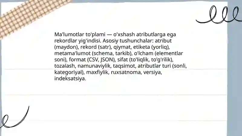 Ma'lumatlar to'plami 3