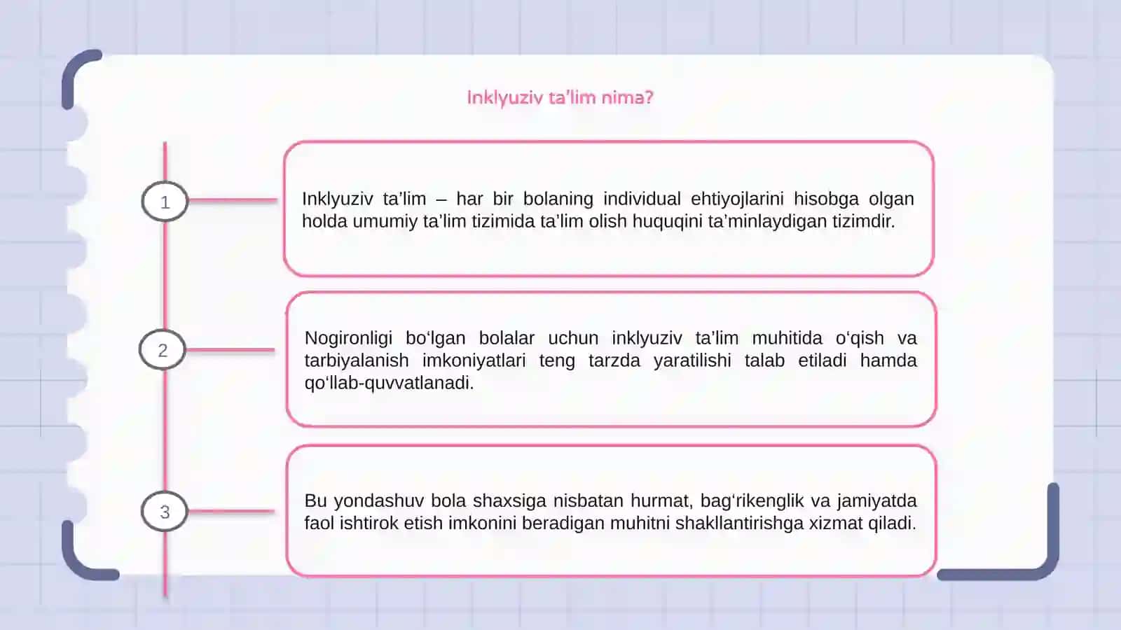 Nogironligi bo‘lganbolalarni inklyuziv ta’lim sharoitida o‘qitish va tarbiyalash 3