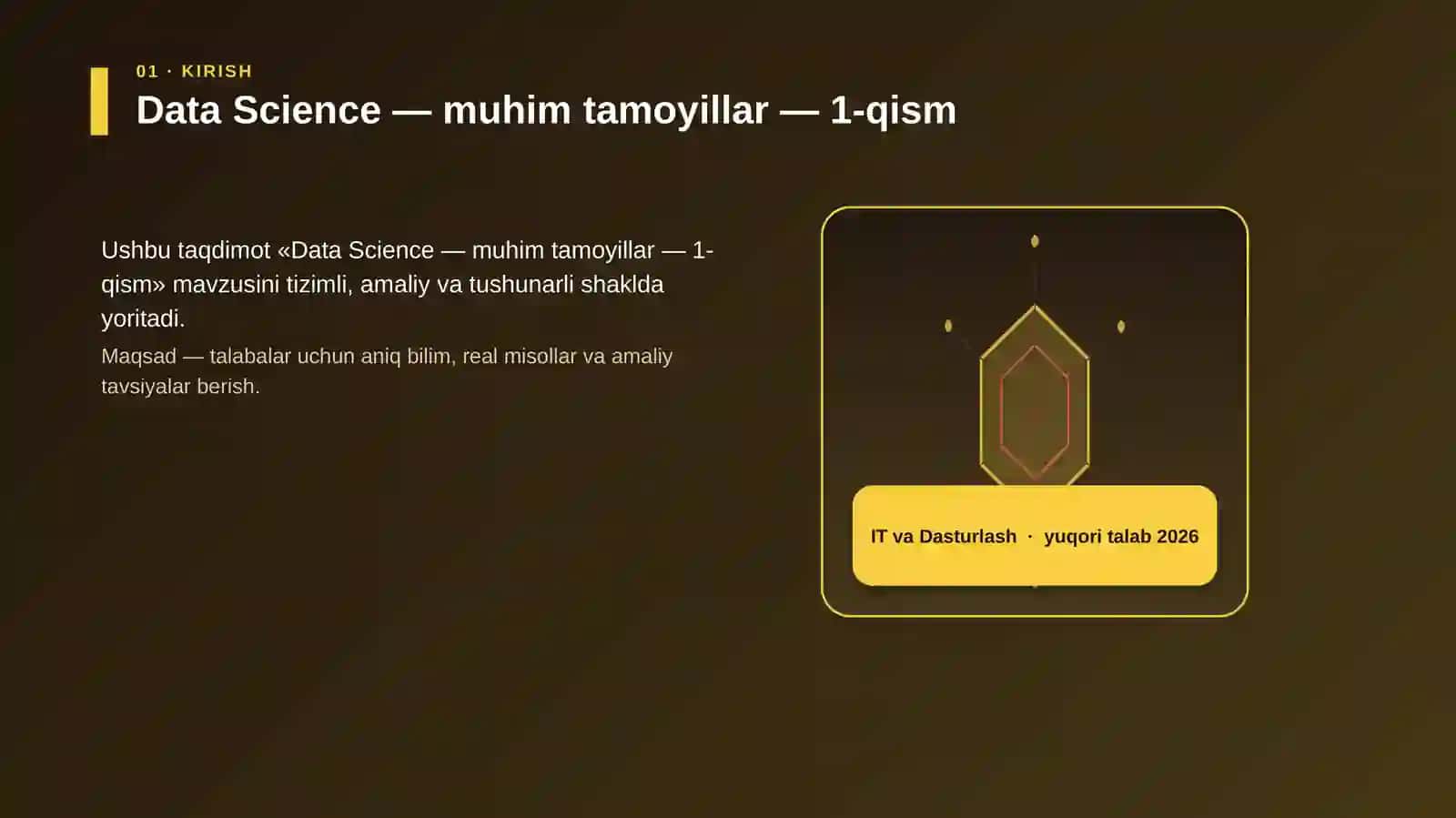 Data Science — muhim tamoyillar — 1-qism 3