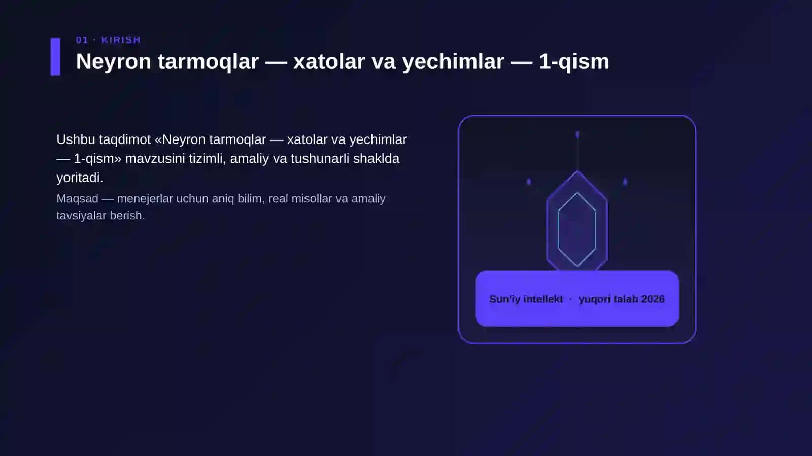 Neyron tarmoqlar — xatolar va yechimlar — 1-qism 3