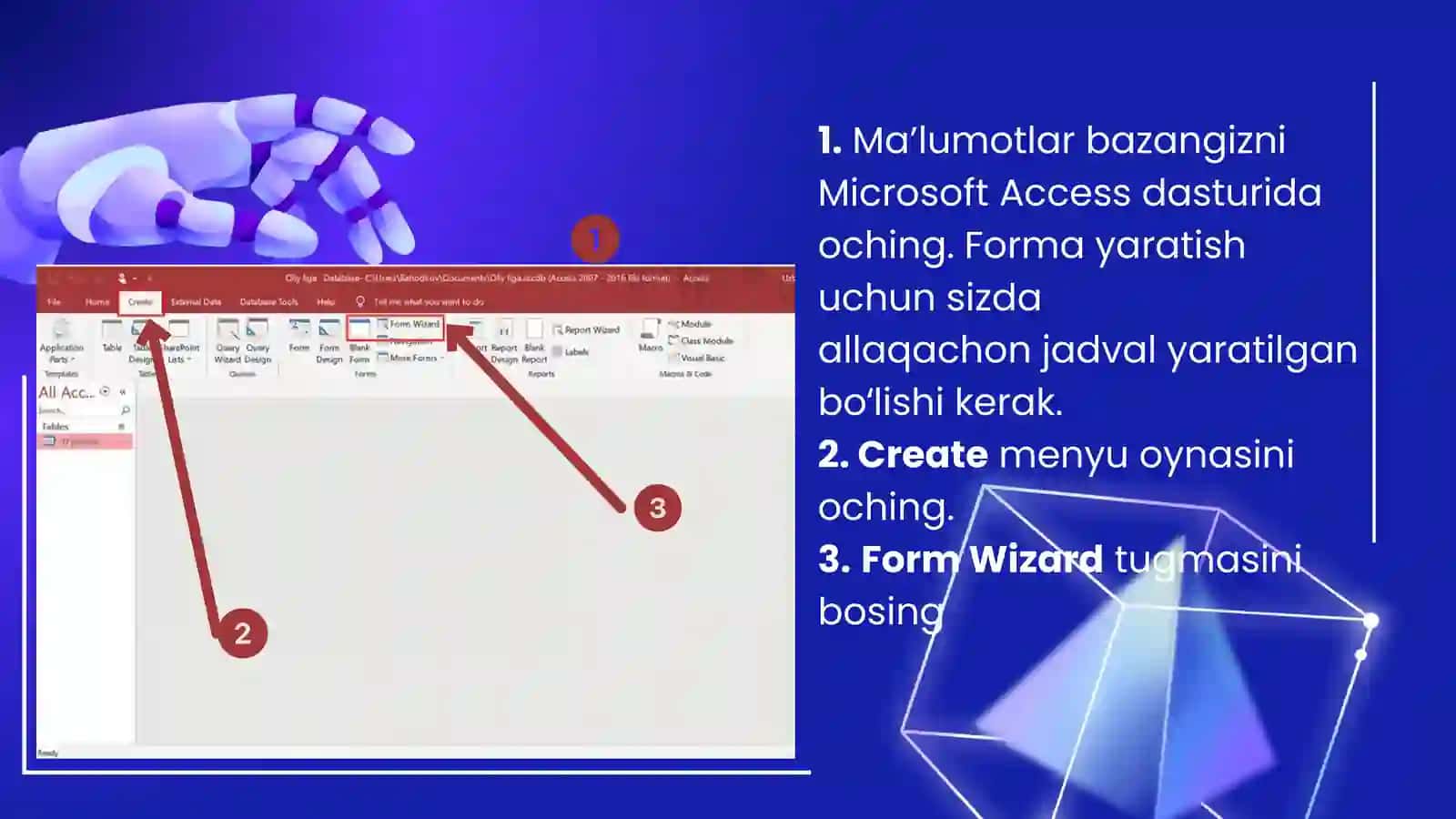 Ma’lumot kiritish formasini yarating 3