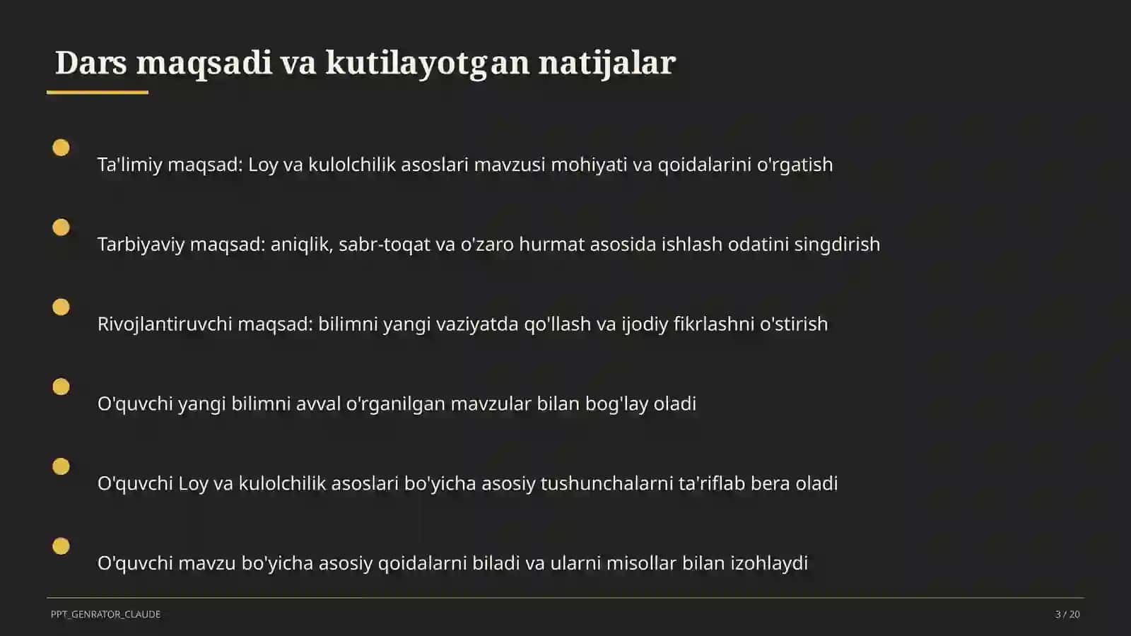 Loy va kulolchilik asoslari (4-sinf) 3