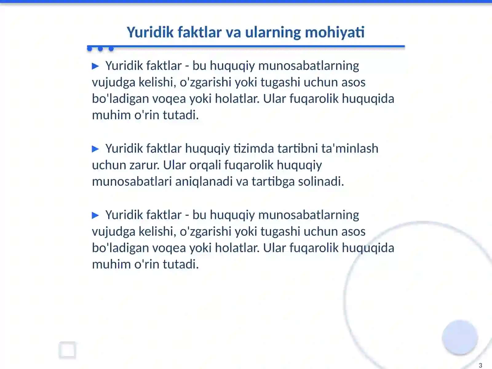 Fuqarolik huquqida yuridik faktlarning turlari 3