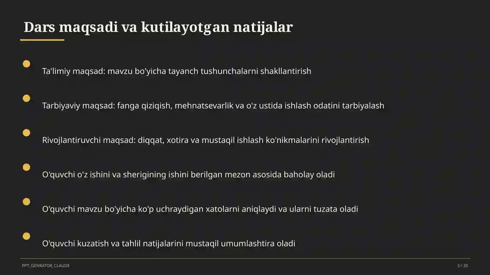 O'zbek milliy taomlari tayyorlash texnologiyasi (6-sinf) 3