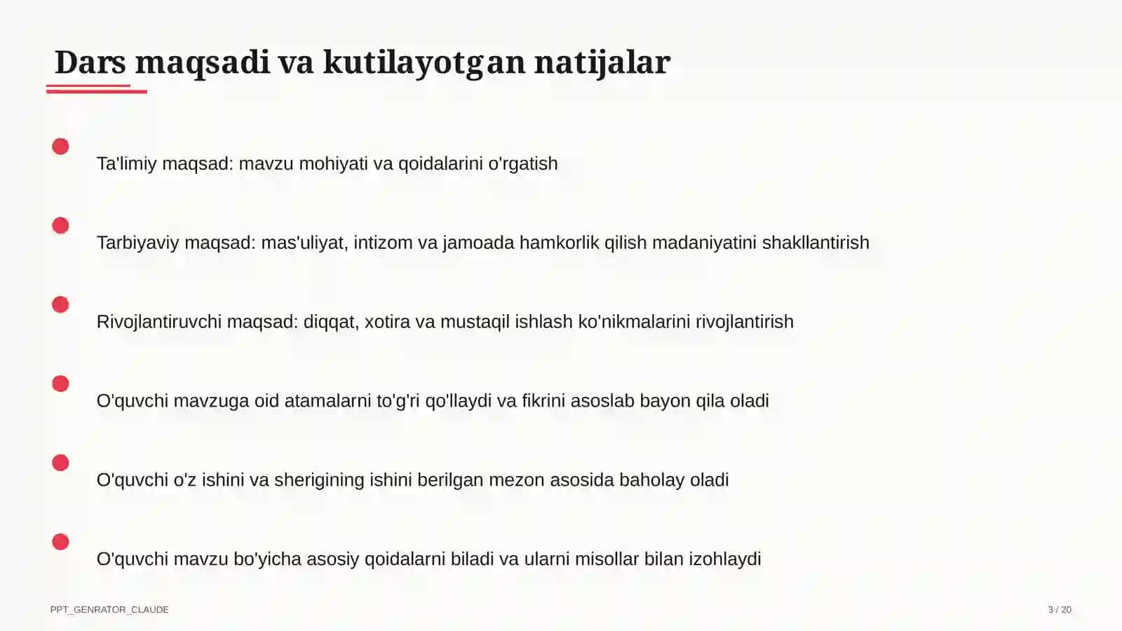 Blum taksonomiyasi va o'quv maqsadlari 3