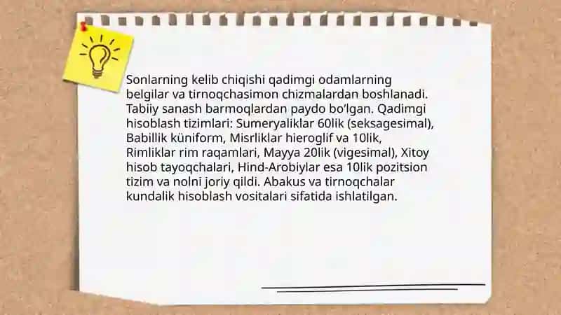 Sonlar tarixi 3